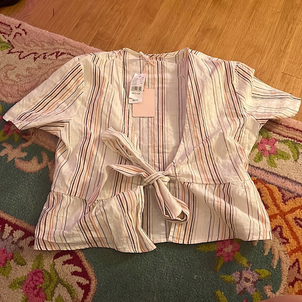 Pacsun Front-Tie Stripped shirt